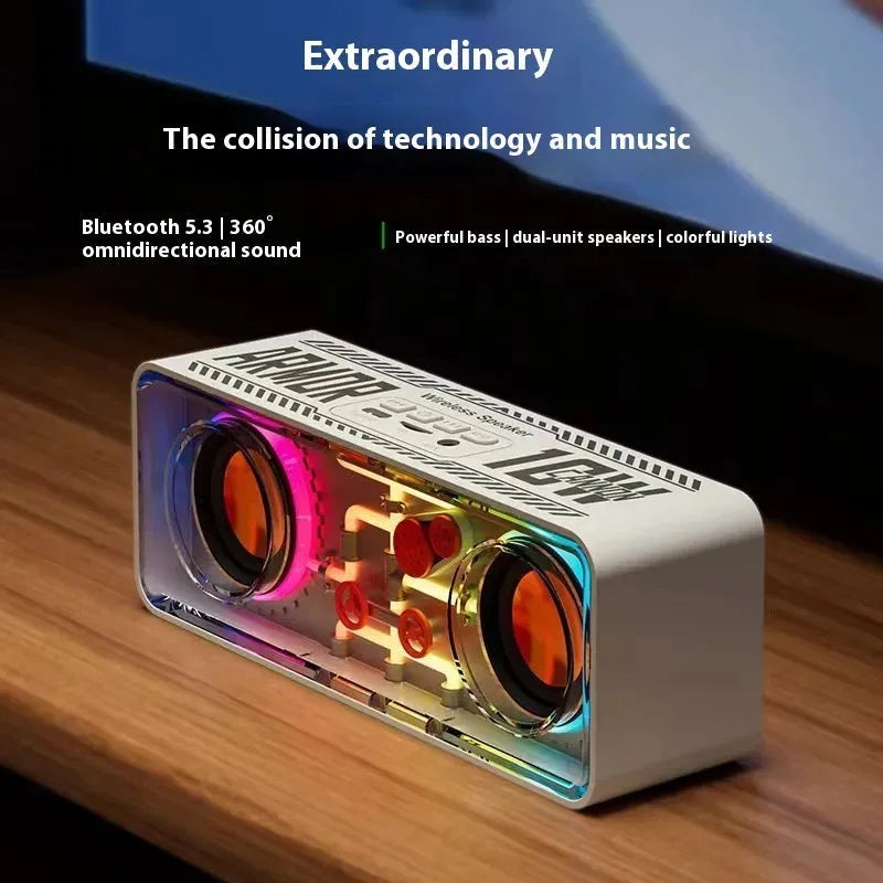 Double Speaker Transparent Mech Wireless Bluetooth Speaker - Bellarte Enchanté Double Speaker Transparent Mech Wireless Bluetooth Speaker
